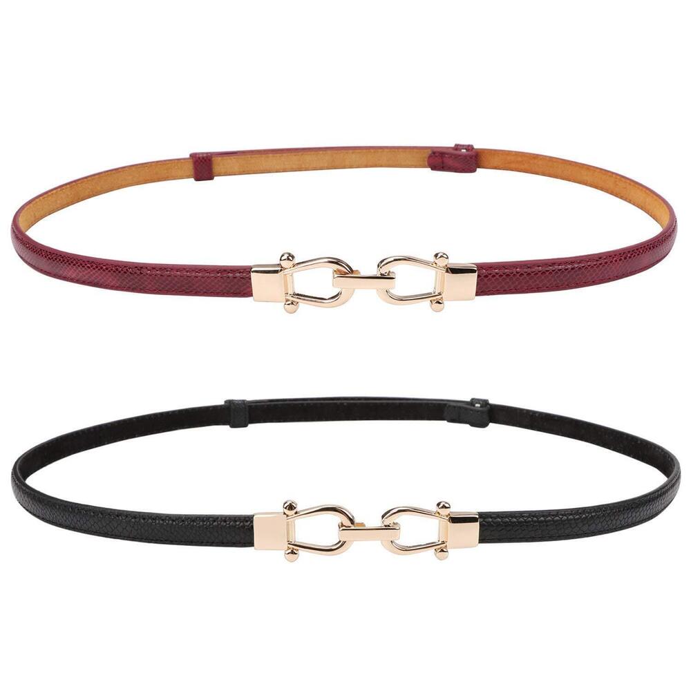 8983 Leather Skinny Women Belt Ladies Thin Waist Belts Plus Size Adjustable